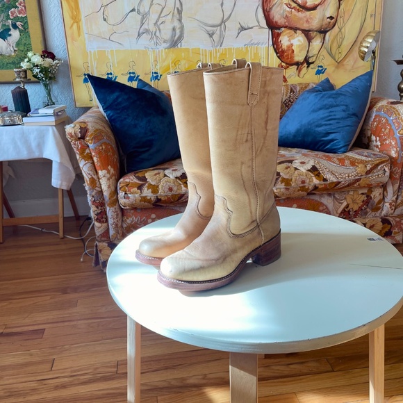 Vintage 70s Frye Campus Banana Leather Boot Look Alike - Picture 2 of 6